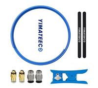 YIMATEECO PTFE Teflon Bowden Tube, 1M Teflon Tube with PTFE Tubing Fittings Cutter Set for 1.75mm Filament Bowden Extruder (Tube ID 2mm OD 4mm) 3D Printer Consumables (1M Teflon Tube, 8Pcs/set, Blue)