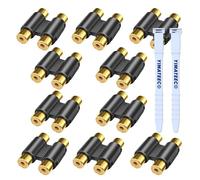 YIMATEECO RCA Coupler, 5Pcs Double RCA Phono Coupler 2 Female to 2 Female Coupler Connector Audio Extension Adapter for Subwoofer, Speaker, AMP, MP3, Receiver (Coupler Adapter, 10Pcs)