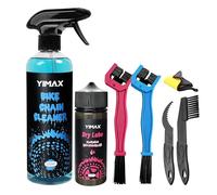 YIMAX Dry Bike Chain Lube Cleaning Kit: 500ML Degreaser Spray & 120ML Dry Lube with Brushes | Complete Drivetrain Maintenance Kit for Road, MTB, Hybrid Bikes