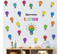 YIMEHDAN Watercolor I Am Affirmation Bright Wall Decal, Mental Health Inspirational Quote Vinyl Wall Stickers, Removable Psychology Educational Artwork for Classroom Office Playroom Decor