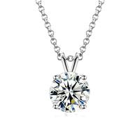 YIMERAIRE 4.0CTTW Moissanite Necklace For Women, 925 Sterling Silver Diamond Necklace Pendant 10MM Ladies Solitaire Moissanite Pendant Birthday Christmas Thanksgiving Day Gifts For Her Mum Wife