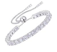 YIMERAIRE Bracelets for Womens Moissanite Tennis Bracelet 925 Sterling Silver Hypoallergenic Adjustable D Color VVS1 Clarity Solitaire Diamond Bracelets Birthday Mothers Day Gifts For Her/Him