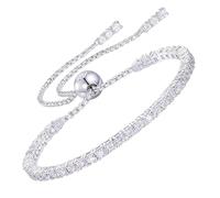 YIMERAIRE Bracelets for Womens Moissanite Tennis Bracelet 925 Sterling Silver Hypoallergenic Adjustable D Color VVS1 Clarity Solitaire Diamond Bracelets Birthday Christmas New Year Gifts For Her/Him