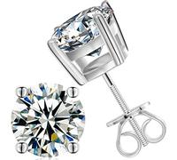 YIMERAIRE Moissanite Earrings, 10MM Diamond Stud Earrings For Women Men 925 Sterling Silver Screw Back Ear Stud Shiny Hypoallergenic White Gold Lab Grown Moissanite Studs -Gifts for Her Him