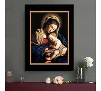 Yimesoy Catholic Icon Painting Poster Mother And Child Virgin Mary Holding Jesus Canvas Oil Painting Wall Art Picture Home Wall Decor 50X70Cm No Frame