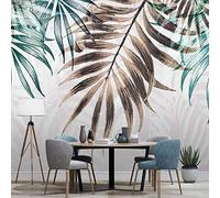 Yimesoy Custom Any Size Mural Wallpaper 3D Hand Painted Watercolor Leaf Wall Painting Living Room Tv Sofa Bedroom Home Decor 350Cm(W)×245Cm(H)