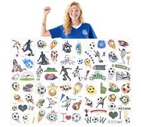 YIMETOP 10 Sheets Football Temporary Tattoos for Kids - Waterproof Sticker Tattoos for Boys & Girls, Birthday Party Favors, Soccer Themed Decals