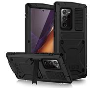 YiMi Case for Samsung Galaxy Note 20 Ultra, Heavy Duty Tough Armour Metal Military Case Built-in Screen Full Body Dustproof Shockproof Cover with Kickstand for Samsung Galaxy Note 20 Ultra (Black)