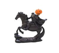 YimiBloss Headless Horseman with Pumpkin Head Figurine, 19.5x18cm