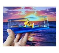 YimiBloss Unsinkable Law's Submarine Anime Pirate Ship in A Bottle, Floating Ocean Desk Decor, Anime Themed Liquid Motion Decoration, Unique Gift for Fans and Office Home Desk Ornament (Law Submarine)