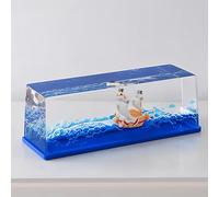 YimiBloss Unsinkable Thousand Sunny Anime Pirate Ship in A Bottle, Floating Ocean Desk Decor, Anime Themed Liquid Motion Decoration, Unique Gift for Fans and Office Home Desk Ornament