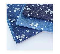 Yimihua Denim fabric Denim Cotton Fabric Butterfly Print Summer Thin Craft Fabric Material for Pants, Dresses, Shorts And DIY Crafts(Width 150cm)(Size:2 m,Color:Dark blue)