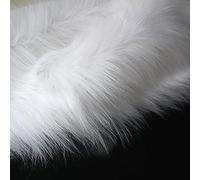 Yimihua Long pile faux fur material Faux fur fabric fluffy fabric plush fabric for Costume Fashion Rugs Props Backdrops Cosplay Chair decoration 150cm*50cm(Color:White)