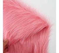 Yimihua Long pile faux fur material Faux fur fabric fluffy fabric plush fabric for Costume Fashion Rugs Props Backdrops Cosplay Chair decoration 150cm*50cm(Color:pink)