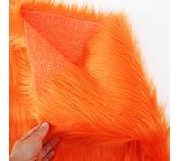 Yimihua Long pile faux fur material Faux fur fabric fluffy fabric plush fabric for Costume Fashion Rugs Props Backdrops Cosplay Chair decoration 150cm*50cm(Color:Orange)