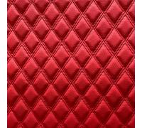 Yimihua Thick Faux Leather Sheets Diamond Quilted Vinyl Faux Leather Fabric with 6mm Foam Backing Upholstery 39" x 61" for DIY Crafts Sewing Home Decor(Size:1m,Color:Red)