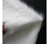 Yimihua White Polyester + Acrylic Shaggy Pile Faux Fur Fabric 150cm*150cm (1.5m*1.5m) for Costume Fashion Rugs Props Backdrops Cosplay Chair decoration