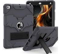 YIMIKOL for iPad 6th/ 5th Generation Case 2018/2017, iPad Air 2 Case 2014, iPad 9.7 Inch Case, Heavy Duty Shockproof Rugged Protective iPad 5 6 Gen Cover with Kickstand for Kids Boys (Grey+Black)