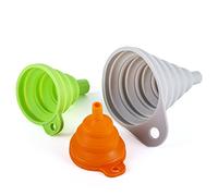 YiMiLiu Silicone Collapsible Kitchen Funnels Set for Filling Bottles or Containers, 3 Sizes Foldable Mini/Small/Large Funnel for Liquid or as Kids Toys