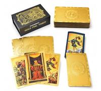 YIMINGOUFEI 78 Gold Tarot Card Set with English Guidebook for Beginners