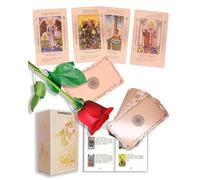 YIMINGOUFEI 78 Rose Gold Foil Tarot Cards with Guide Book - Waterproof PVC Rider Waite Tarot Deck for Beginners, Holographic Fortune Telling Cards with Magnetic Storage Box Gift Set
