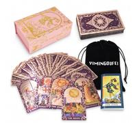 YIMINGOUFEI English Ryder Waite Tarot, 78+2 PET Cards, Mirrored Backs