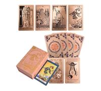 YIMINGOUFEI English Vintage Gold Foil Tarot Deck, 78+2 spare cards, with 36-page English color guide, PVC frosted holographic bold printing, waterproof design, suitable for collectors