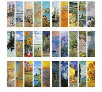 YIMINGOUFEI Oil Painting Art Bookmark Set, 15 cm x 4 cm, 30 Pieces, Creative Literary Design for Book Lovers, Teachers and Students, Suitable for Gifts