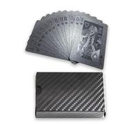 YIMINGOUFEI plastic waterproof playing cards, 54 Pieces Poker game deck, suitable for family parent-child games and birthday parties, outdoor camping (Pure Black Foil, Black)