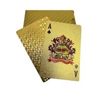 YIMINGOUFEI plastic waterproof playing cards, 54 Pieces Poker game deck, suitable for family parent-child games and birthday parties, outdoor camping (Gold Foil, Gold)