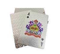 YIMINGOUFEI plastic waterproof playing cards, 54 Pieces Poker game deck, suitable for family parent-child games and birthday parties, outdoor camping (Silver Foil, Silver)