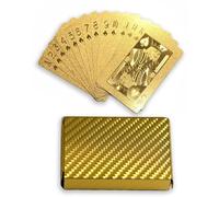 YIMINGOUFEI plastic waterproof playing cards, 54 Pieces Poker game deck, suitable for family parent-child games and birthday parties, outdoor camping (Pure Gold Foil, Gold)