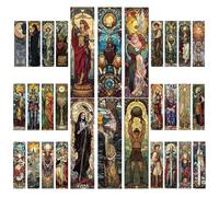 YIMINGOUFEI Stained Glass Tarot Bookmarks, 30 Pack, 15x4 cm, Writable Back
