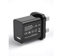 YIMINGOUFEI USB Wall Charger, UK Plug, 5V 3A 15W, Nickel-Plated Pins, Universal Input 100-240V (5V 3A Black)