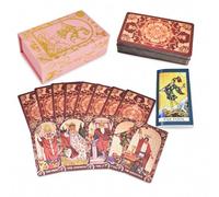 YIMINGOUFEI Wine Red Gold Foil Tarot Deck, 78 + 2 Waterproof PVC Cards