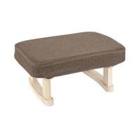 Yimisya Small Footstool Ottoman, Modern Upholstered Footrest with Non-Skid Wooden Legs, Rectangle Linen Fabric Foot Stool for Couch, Desk, Office, Living Room, Entryway
