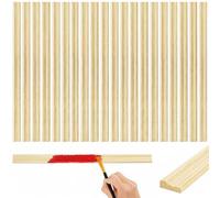 YIMITEE 24 Pack Decorative Wood Molding Trim, Unfinished 3D Fluted Wooden Panel, Mirror Edge Trim, Split Wood Slats Moulding for DIY Craft Home Decor Window Cabinet Furniture Frame (15.7" x0.8"x 0.3")