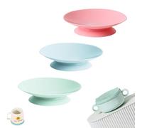 Yimluofa 3 PCS Silicone Suction Cups Professional Tableware Suction Cups Tableware Sucker Double Sided Suction Cups Tableware Fixed Pad for Fixing Plate Bowl Dish(3 Colors)