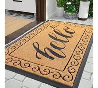 Yimobra Hello Front Door Mat, Heavy Duty Easy Clean Doormat Indoor Outdoor, Waterproof Quick Dry Floor Mat for Home, Garage, Hign Traffic Areas, Non Slip, Low Profile, 81x120 cm,Yellow