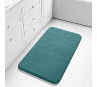 Yimobra Memory Foam Bath Mat Large Size, 92 x 61 cm, Soft and Comfortable, Super Water Absorption, Non-Slip, Thick, Machine Wash, Easier to Dry for Bathroom Floor Rug, Eggshell Blue