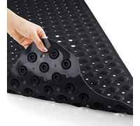 Yimobra Original Bath Tub Shower Mat Extra Long 100 x 40 cm, Non-Slip with Drain Holes, Suction Cups, Machine Washable, Phthalate Free, Latex Free, BPA Free, Bathroom Mats, Black