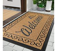 Yimobra welcome door mat, Heavy Duty Sturdy Front Mats for Home Entrance Outdoor Indoor,Non Slip Backing, Exterior Mats for Outside Patio Porch Farmhouse, 75 x 43 cm, Yellow