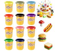 Yimomoyi 12 Tins Play Color Dough Modelling Set 12Colours Modelling Clay Set, Plasticine Modelling Clay for Kids, Multicolour Playdough, Coloured Clay Plasticine for Kids' Arts and Crafts, 50g/Tins