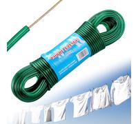 Yimomoyi 30m Washing Line Rope, Heavy Duty Clothes Line Steel Core, Strong String 4mm Dia Clotheslines, Long Clothes Lines for Outside Garden, Rustproof and Waterproof Heavy Duty Washing Line (Green)