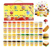 Yimomoyi 36 Tins Play Color Dough Modelling Set Modelling Clay Set, Plasticine Modelling Clay for Kids, Multicolour Playdough, Coloured Clay Plasticine for Kids' Arts and Crafts, 50g/Tins (36 Colors)