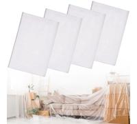 Yimomoyi 4 Pack Extra Large Plastic Dust Sheets for Decorating 4x5m Decorators Polythene Paint Covers Sheeting for Painting, Furniture, Floor Protection