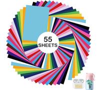Yimomoyi 55 Pack Permanent Adhesive Vinyl Sheets, 20cm x 30cm A4 Size