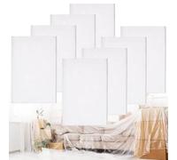 Yimomoyi 8 Pack Extra Large Plastic Dust Sheets for Decorating - 4m x 5m (13.1ft x 16.4ft), Waterproof Polythene Sheeting for Painting, Furniture, Floor Protection