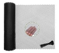 Yimomoyi Chicken Wire with Cable Ties, Plastic Chicken Wire Mesh Roll 3m x 40cm Plastic Wire Mesh Fencing Reusable Black Fencing Plastic Mesh Fencing