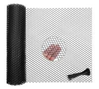 Yimomoyi Chicken Wire with Cable Ties, Plastic Chicken Wire Mesh Roll 3m x 40cm Plastic Wire Mesh Fencing Reusable Black Fencing Plastic Mesh Fencing for Garden, Pet, Balcony, Yard, Poultry Breeding